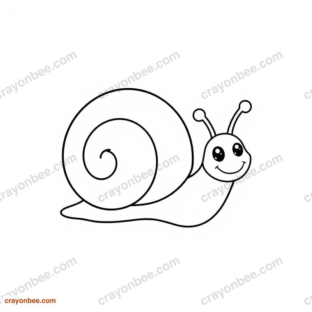 Snail Coloring Page — Free Printable PDF