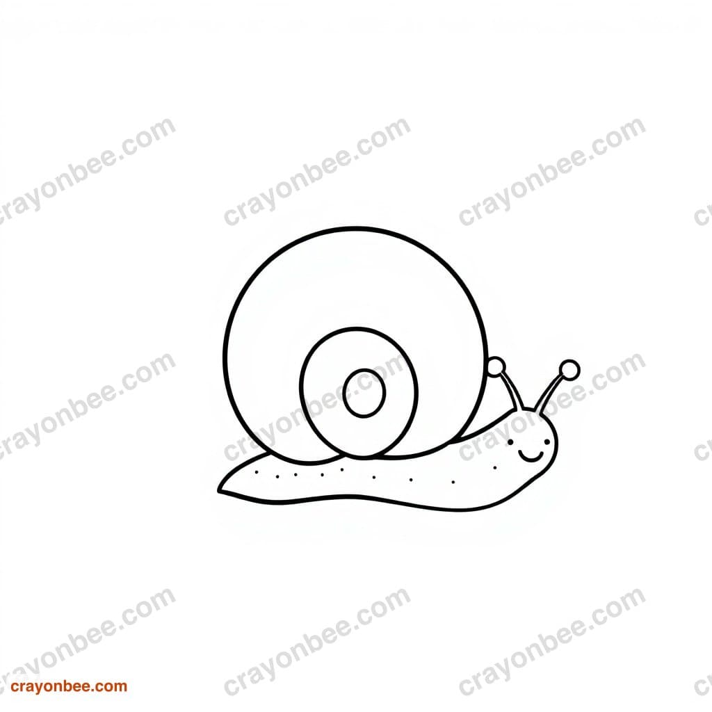 Snail With Shell Trail Coloring Page — Free Printable PDF
