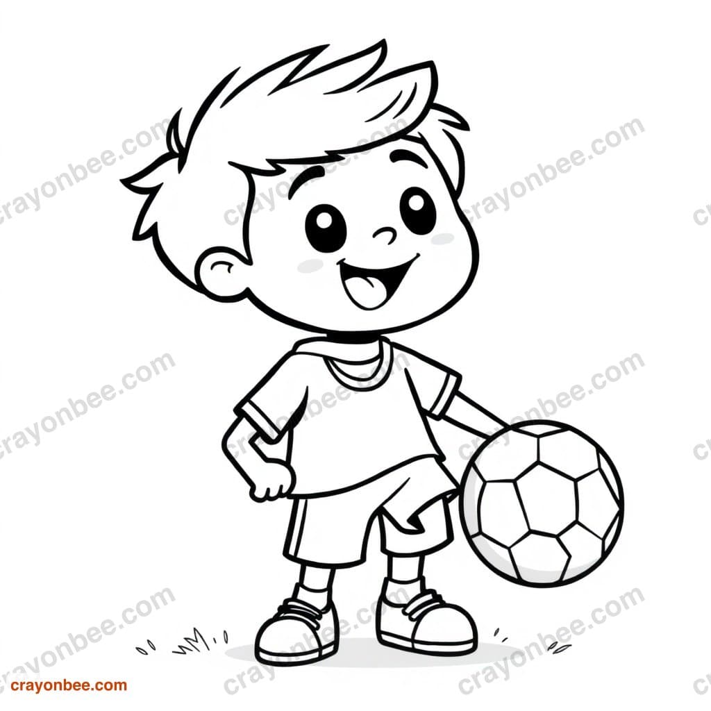Soccer Player Coloring Page — Free Printable PDF