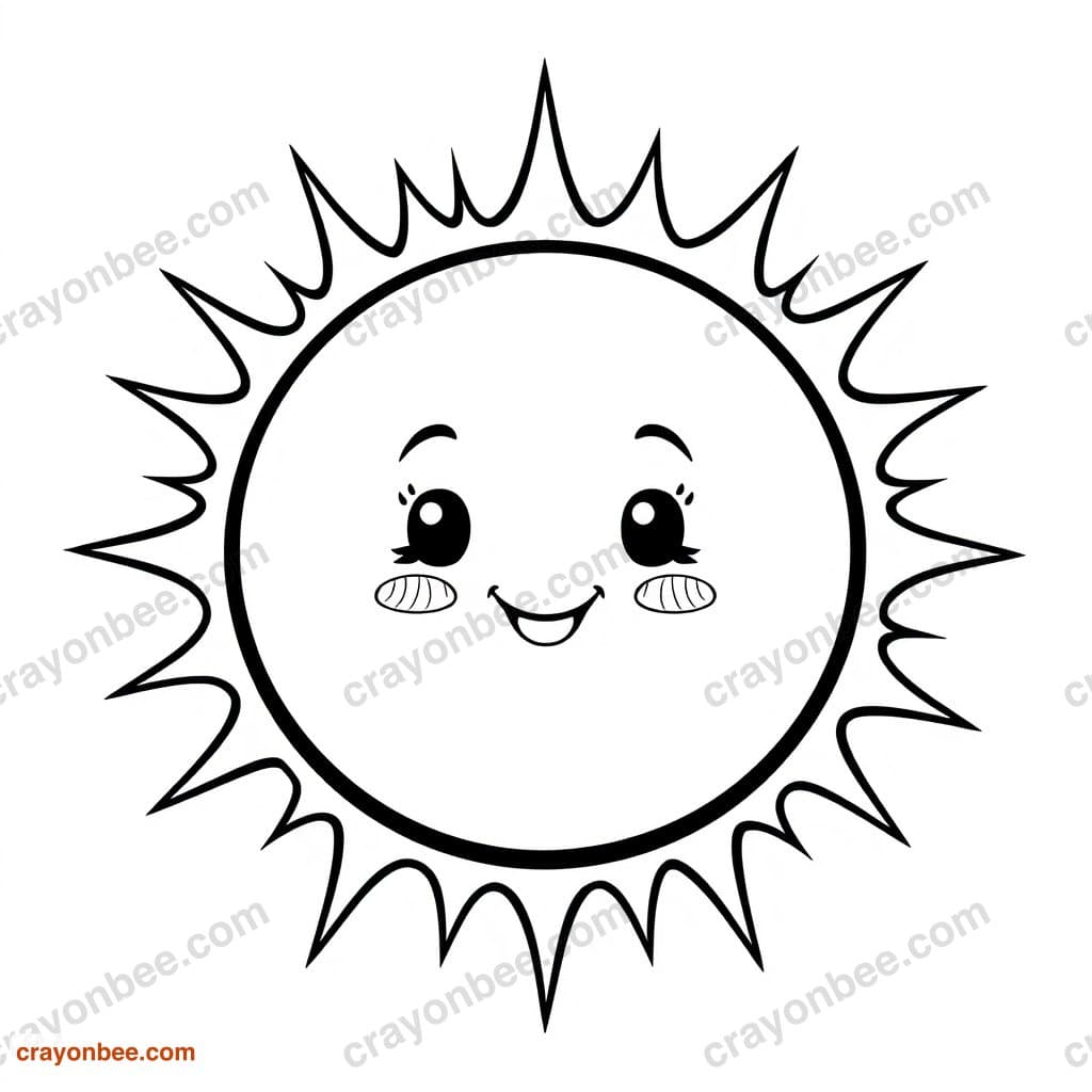 Solar Eclipse Cartoon Coloring Page — Free Printable PDF