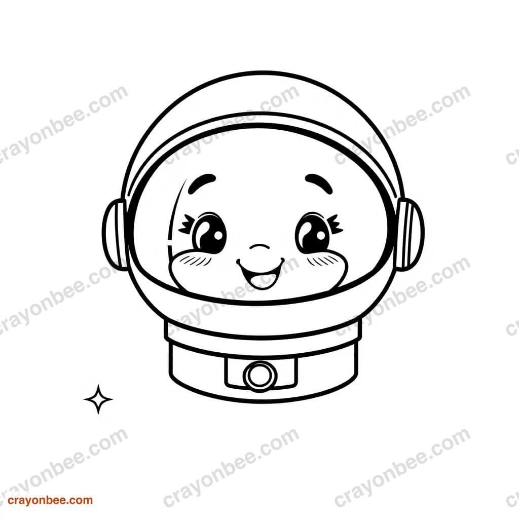 Space Helmet Coloring Page — Free Printable PDF