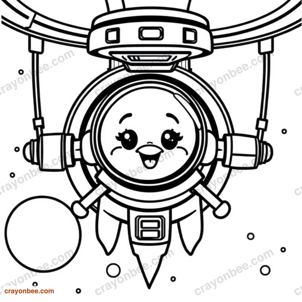Space Station Coloring Page — Free Printable PDF