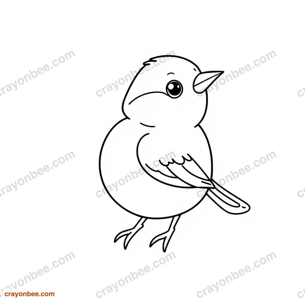 Sparrow Family Coloring Page — Free Printable PDF