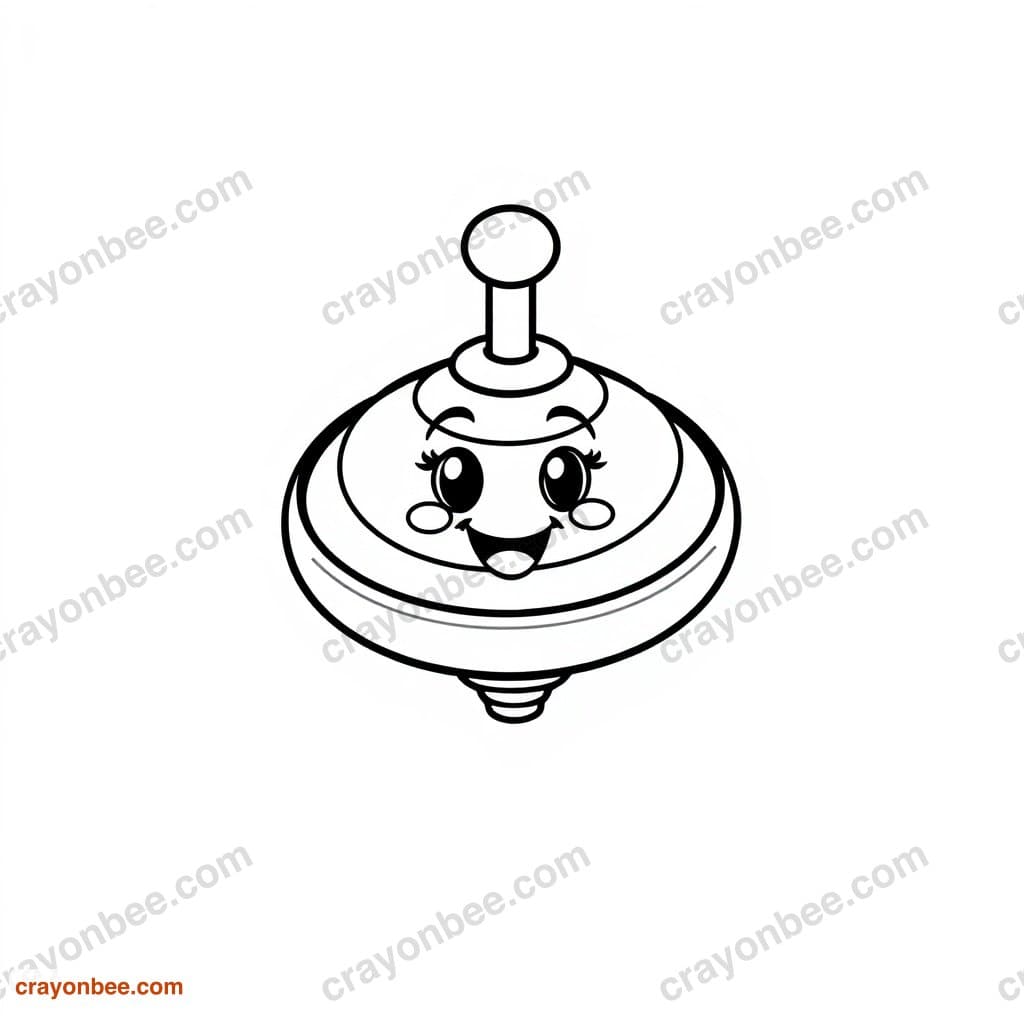 Spinning Top Coloring Page — Free Printable PDF