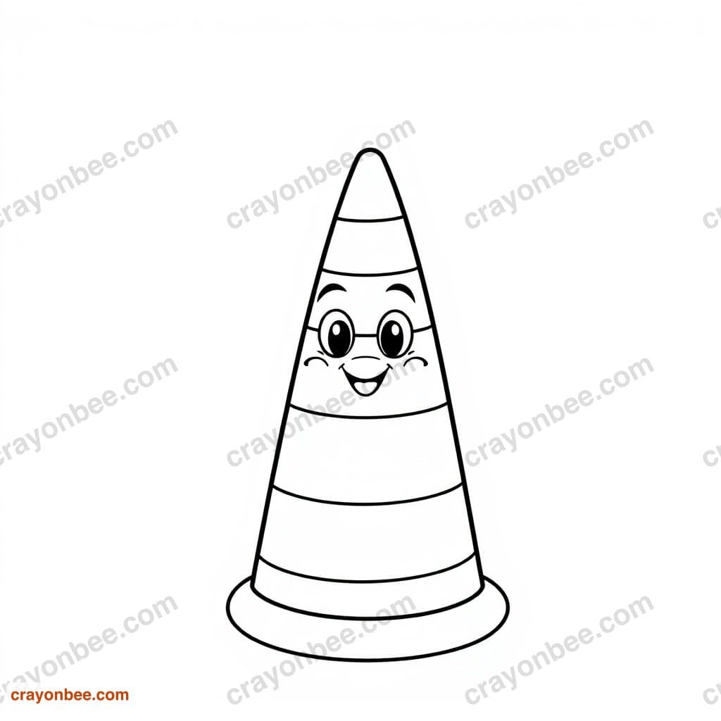 Sports Cone Coloring Page — Free Printable PDF
