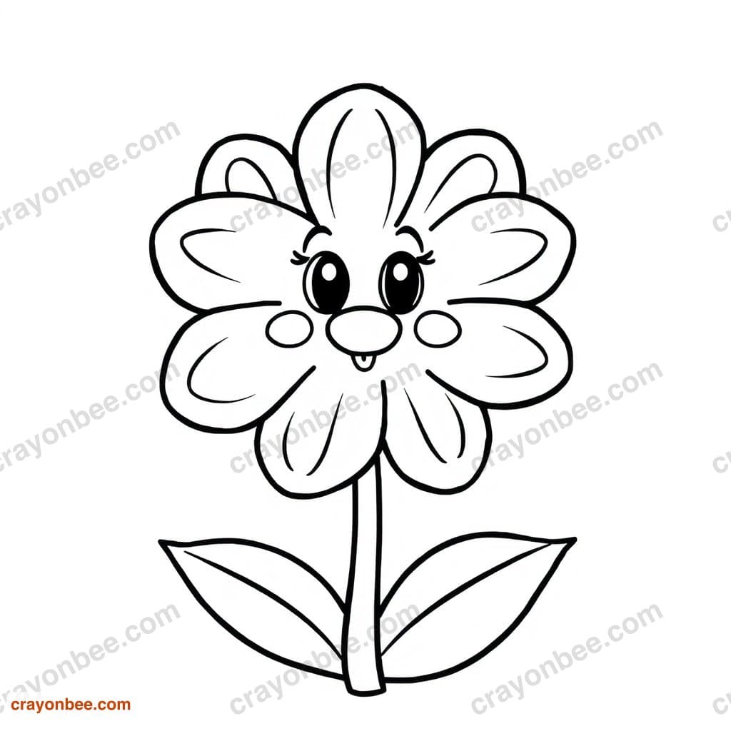 Spring Flower Coloring Page — Free Printable PDF