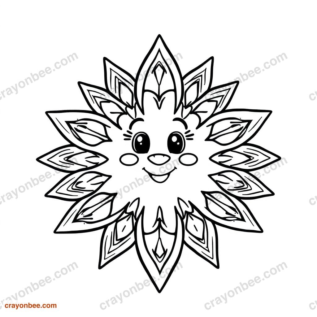 Star Mandala Simple Coloring Page — Free Printable PDF