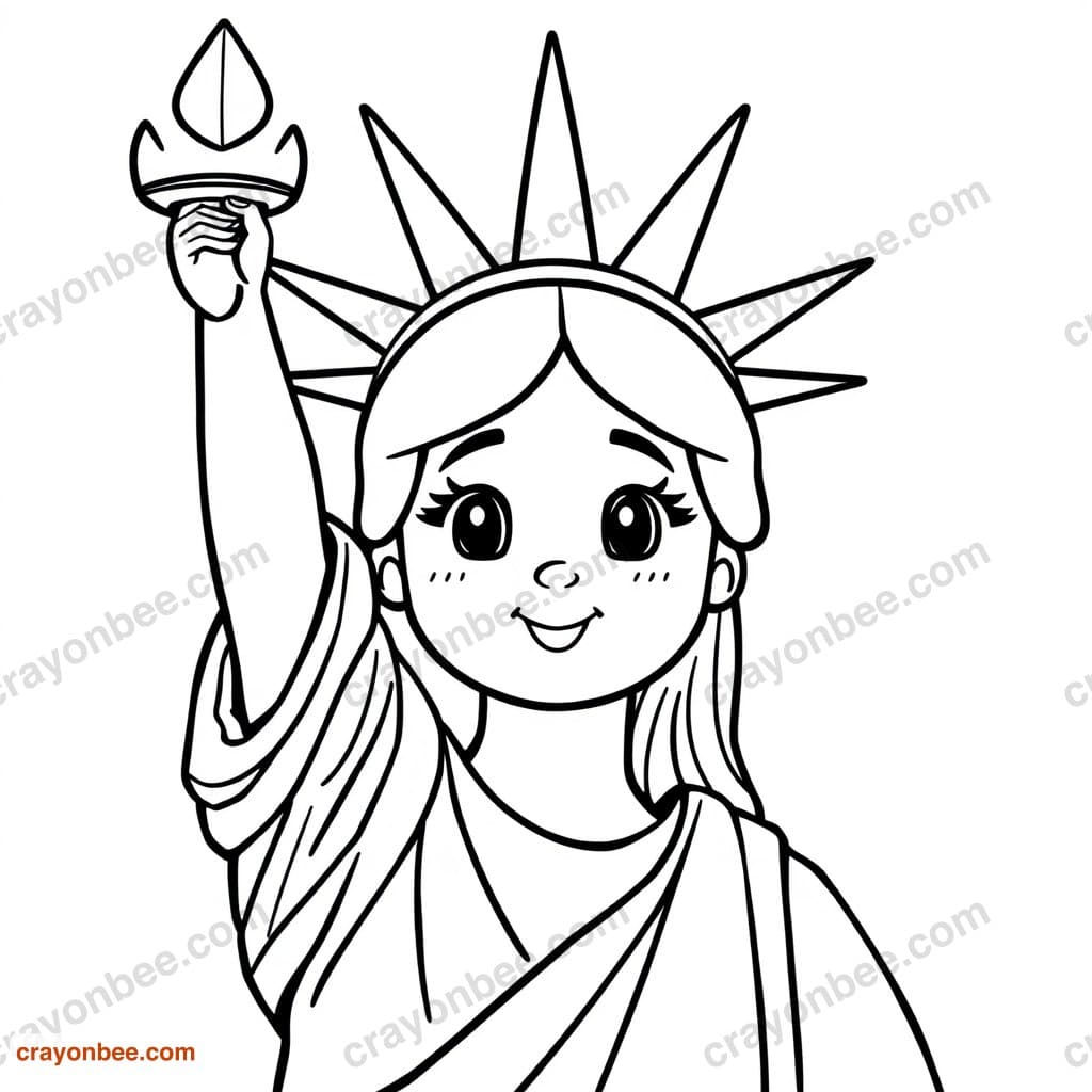 Statue Of Liberty Friendly Coloring Page — Free Printable PDF