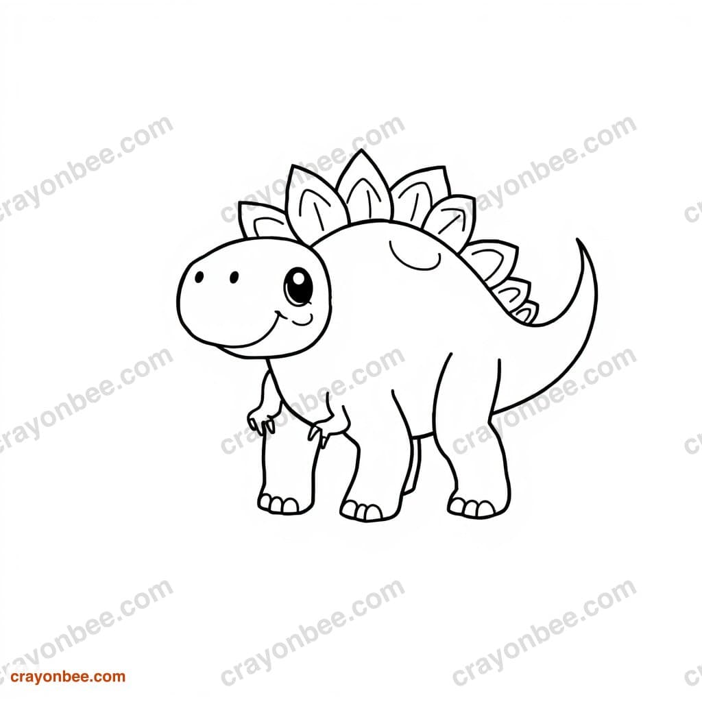 Stegosaurus Coloring Page — Free Printable PDF