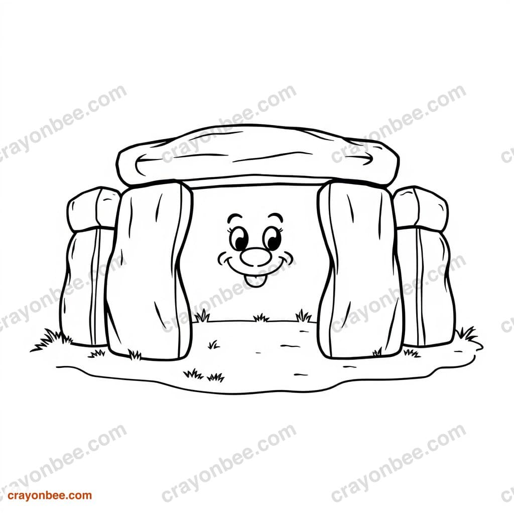 Stonehenge Outline Coloring Page — Free Printable PDF
