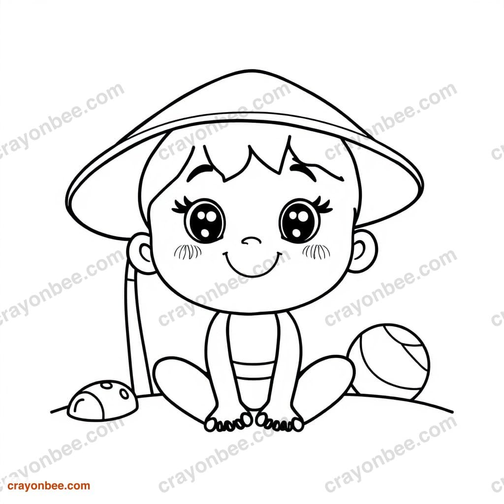 Summer Beach Day Coloring Page — Free Printable PDF