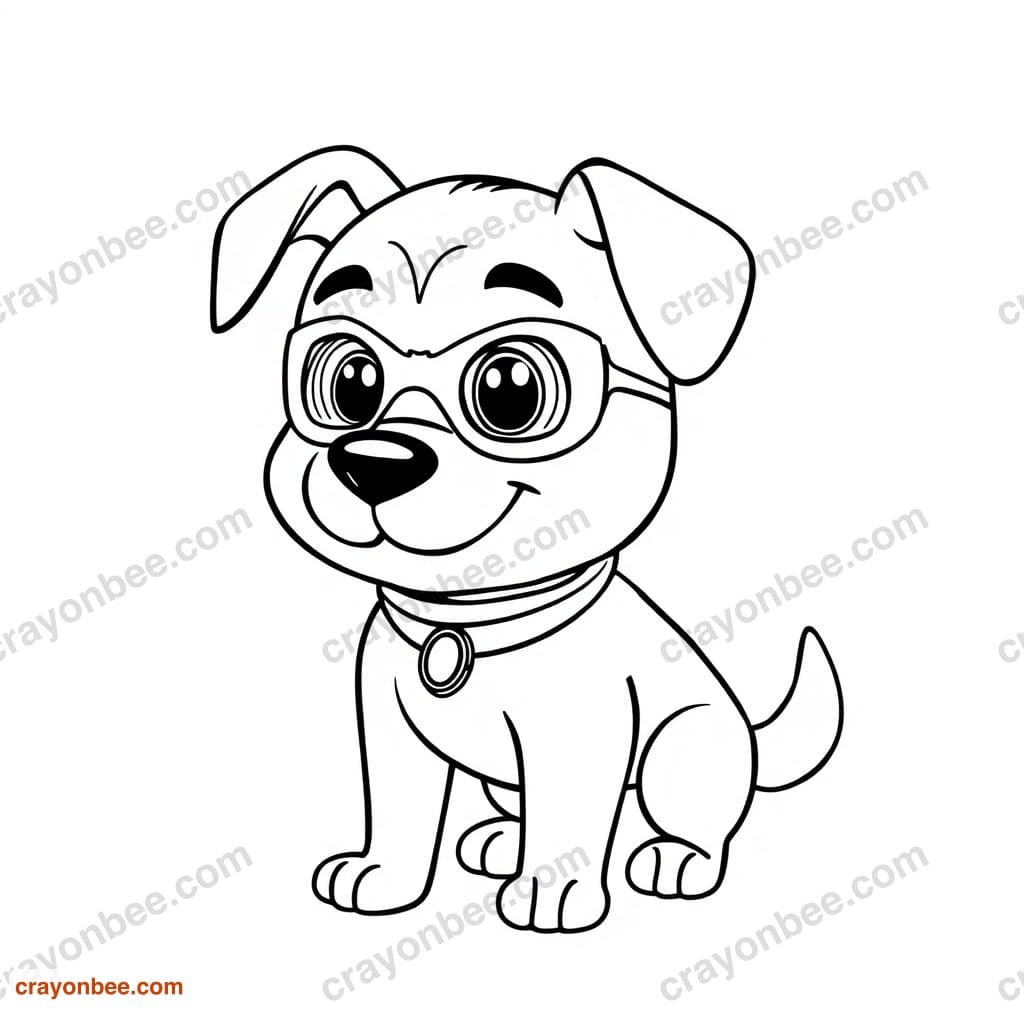 Superhero Dog Sidekick Coloring Page — Free Printable PDF