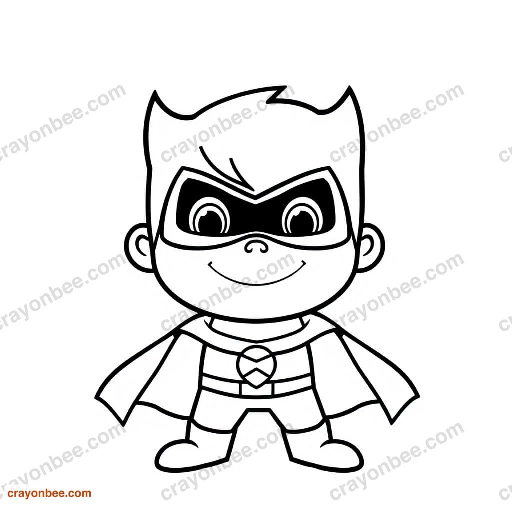 Superhero Symbol Coloring Page — Free Printable PDF