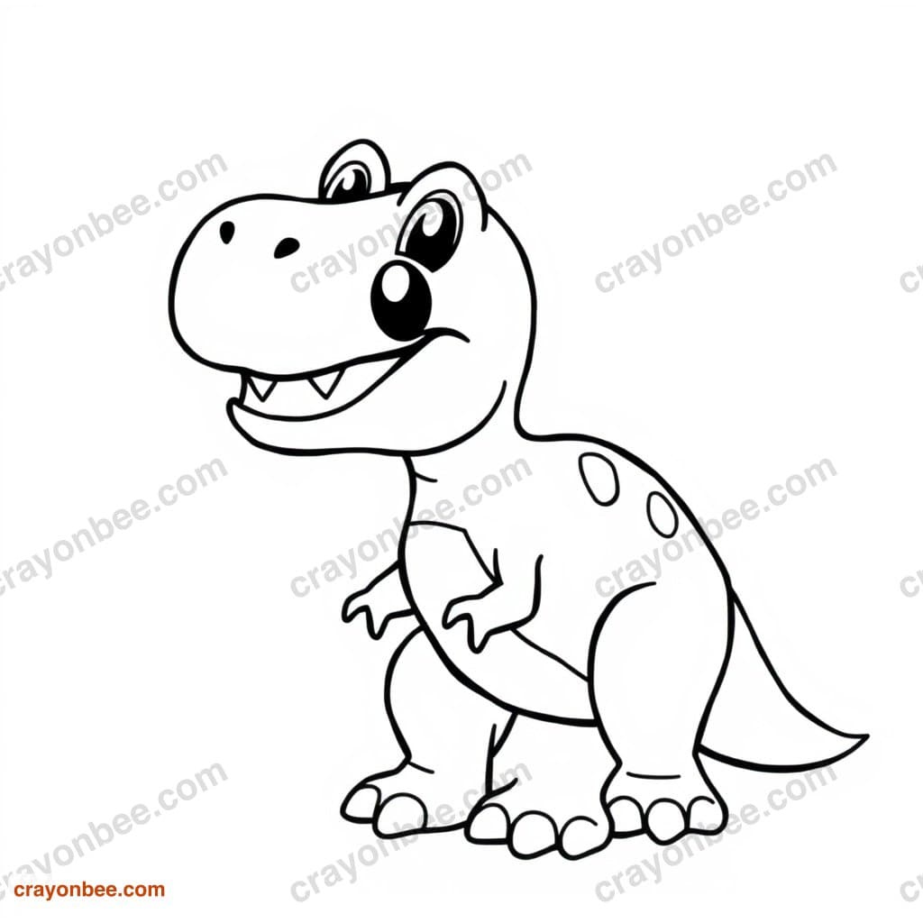 T-Rex Coloring Page — Free Printable PDF