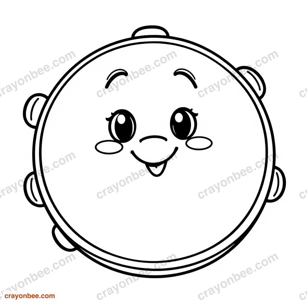 Tambourine Coloring Page — Free Printable PDF