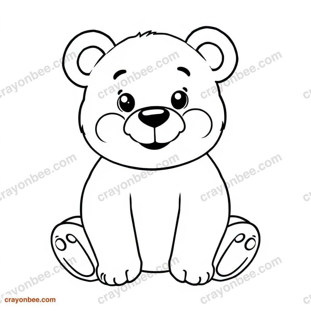 Teddy Bear Coloring Page — Free Printable PDF