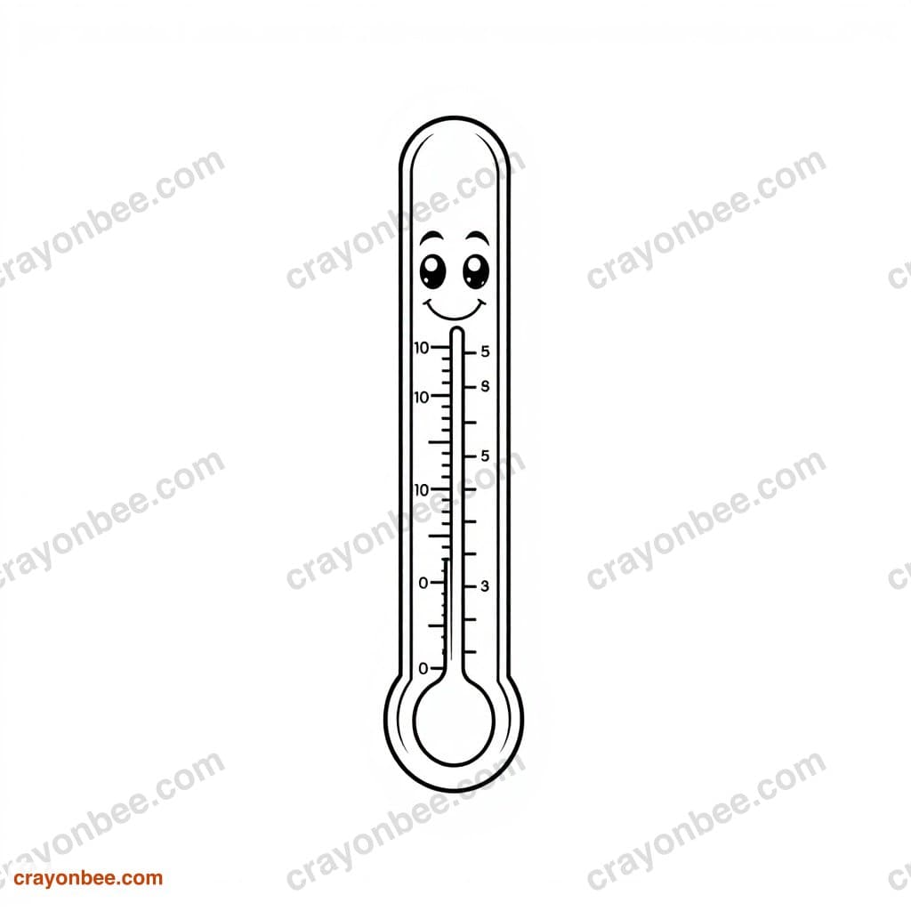 Thermometer Coloring Page — Free Printable PDF