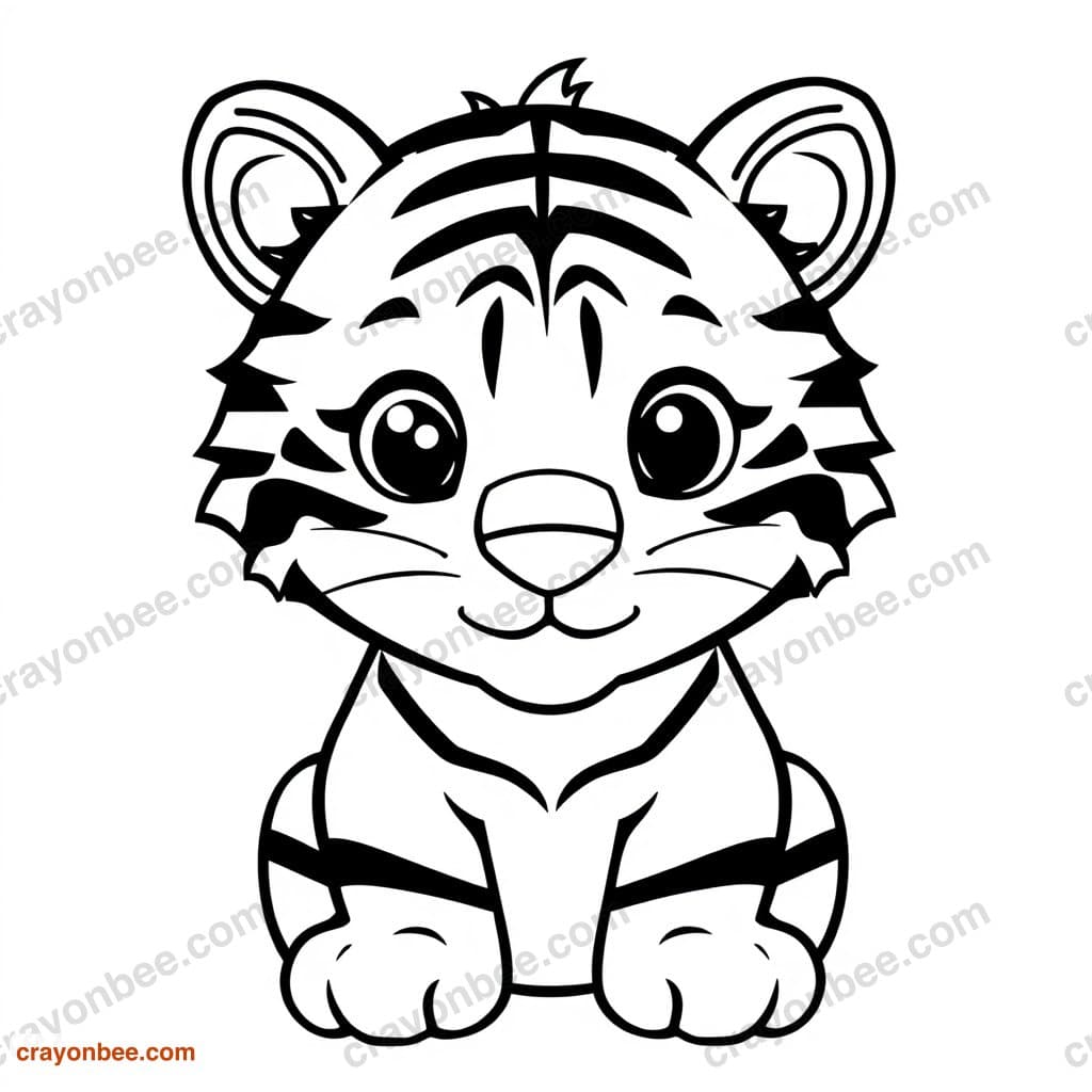 Tiger Coloring Page — Free Printable PDF