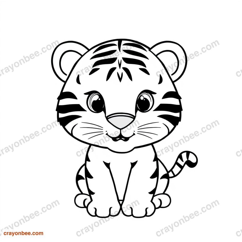 Tiger Cub Coloring Page — Free Printable PDF