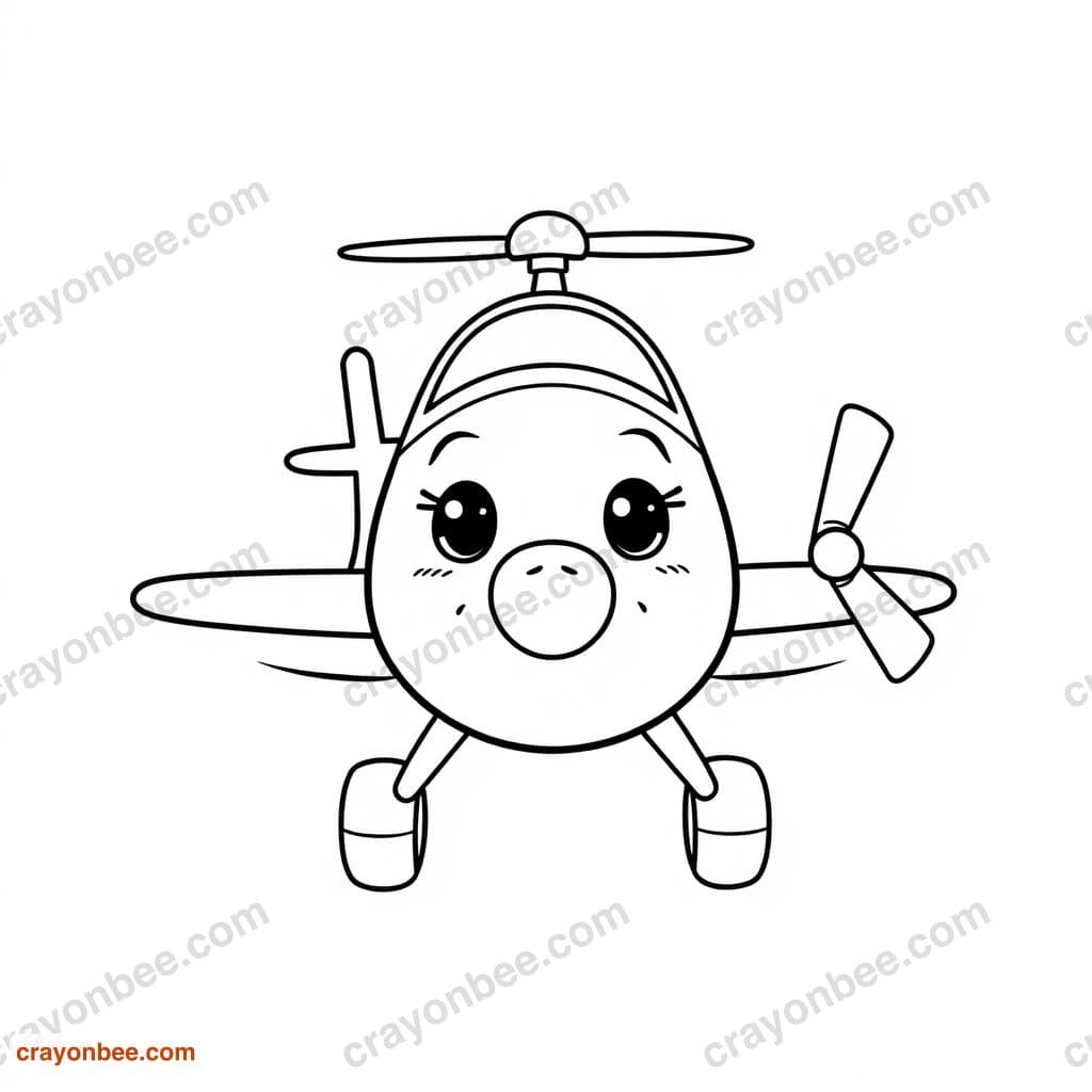 Toy Airplane Coloring Page — Free Printable PDF