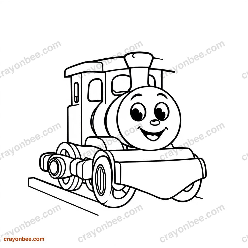Toy Train Coloring Page — Free Printable PDF