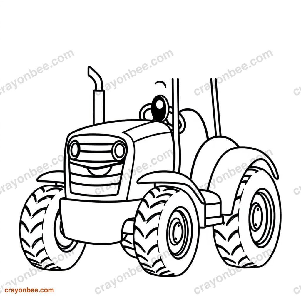 Tractor Coloring Page — Free Printable PDF