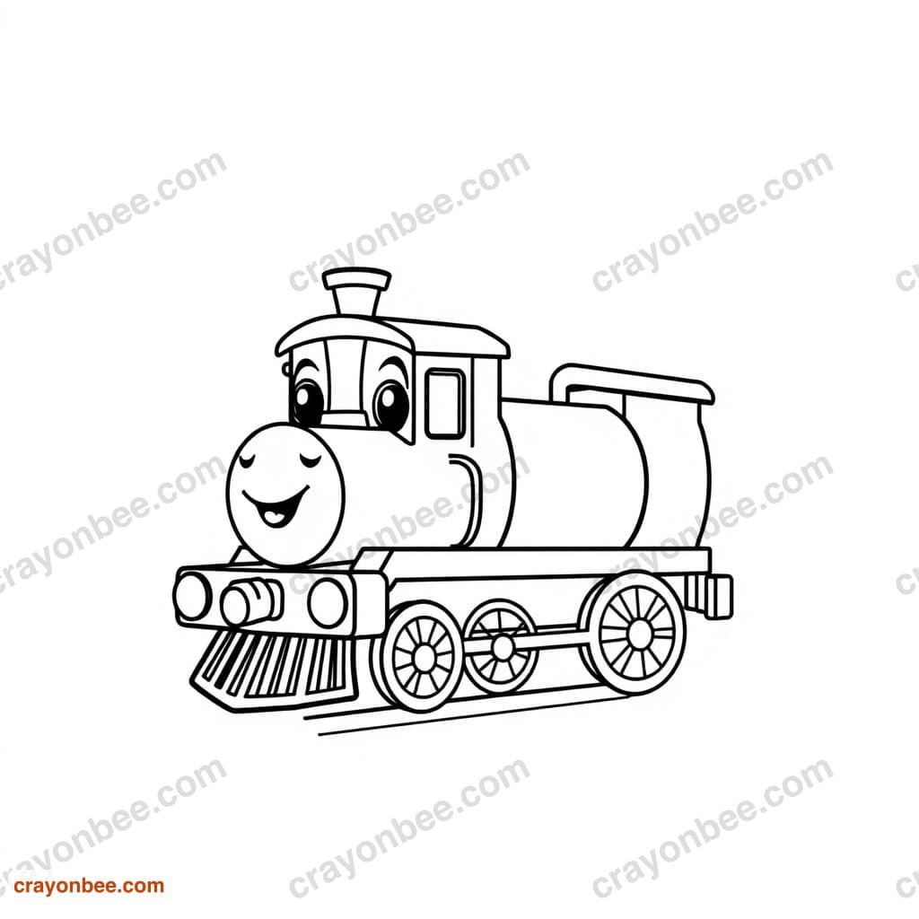 Train Coloring Page — Free Printable PDF