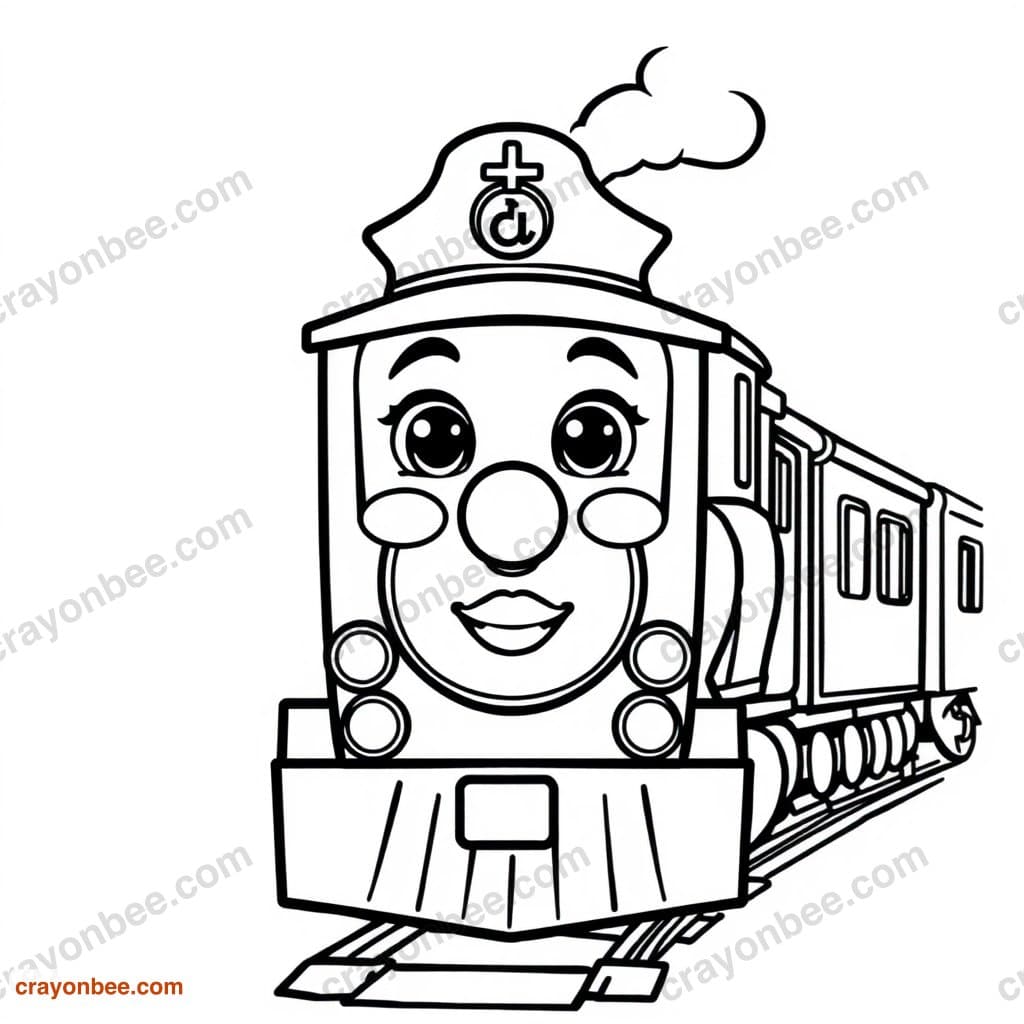 Train Conductor Coloring Page — Free Printable PDF