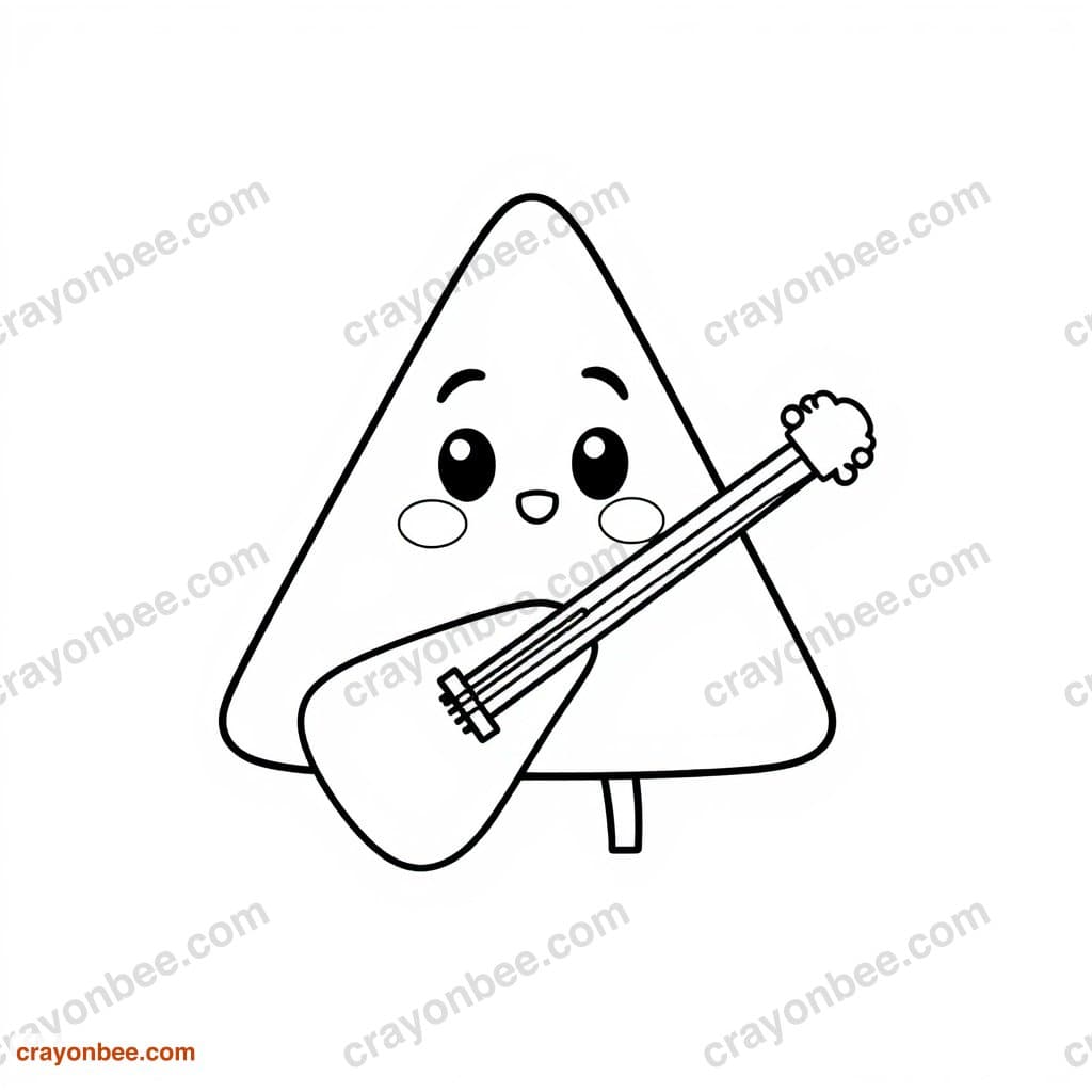 Triangle Instrument Coloring Page — Free Printable PDF