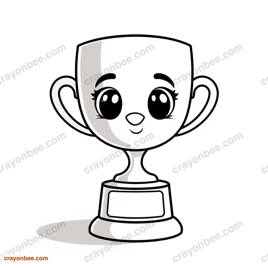 Trophy Cup Coloring Page — Free Printable PDF