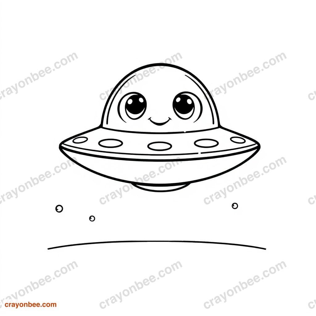 Ufo Coloring Page — Free Printable PDF