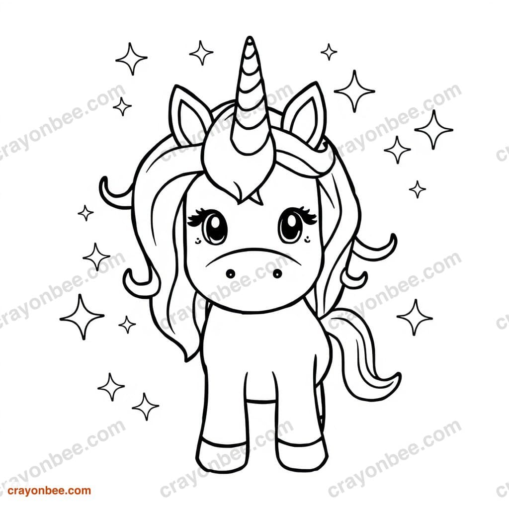 Unicorn Coloring Page — Free Printable PDF