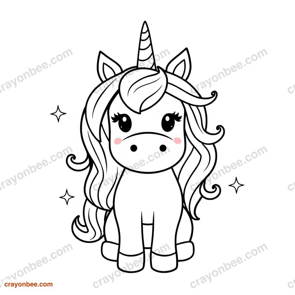 Unicorn Princess Coloring Page — Free Printable PDF