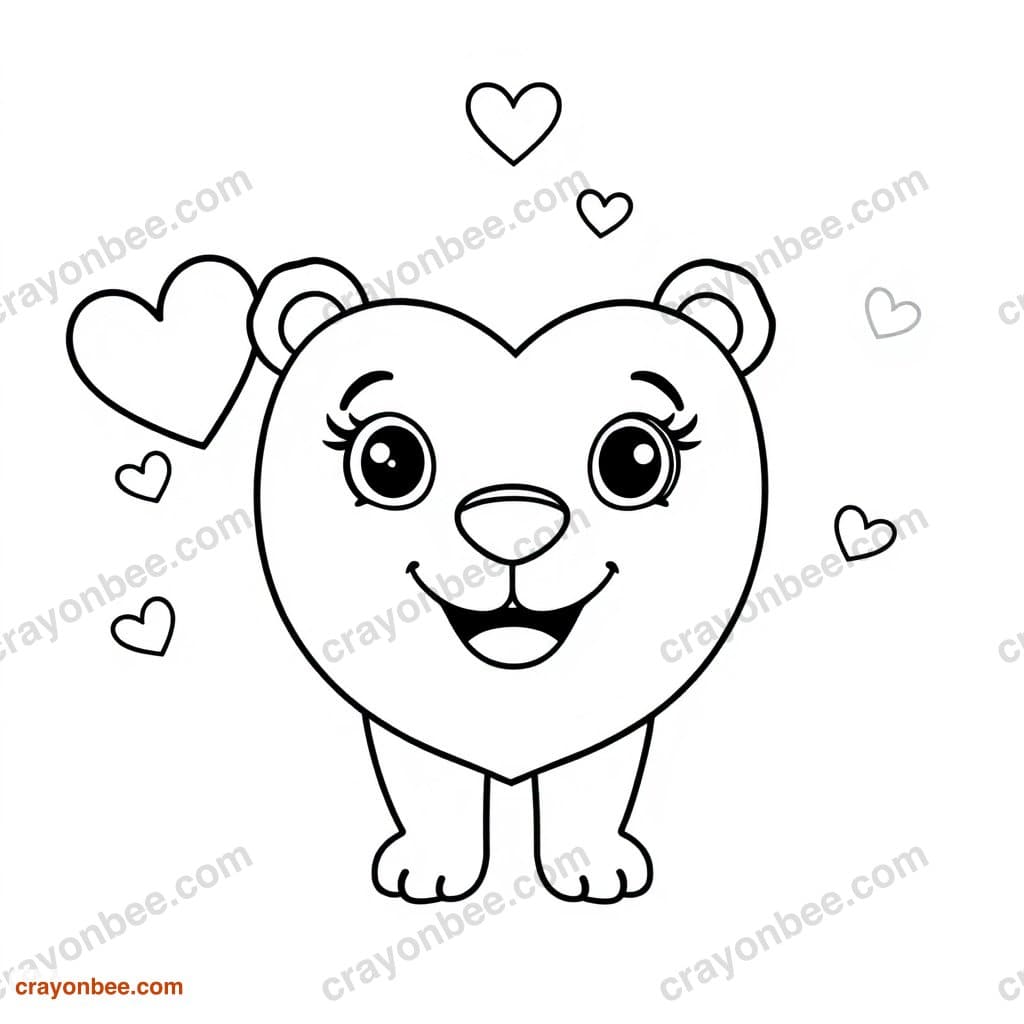Valentine Card Coloring Page — Free Printable PDF