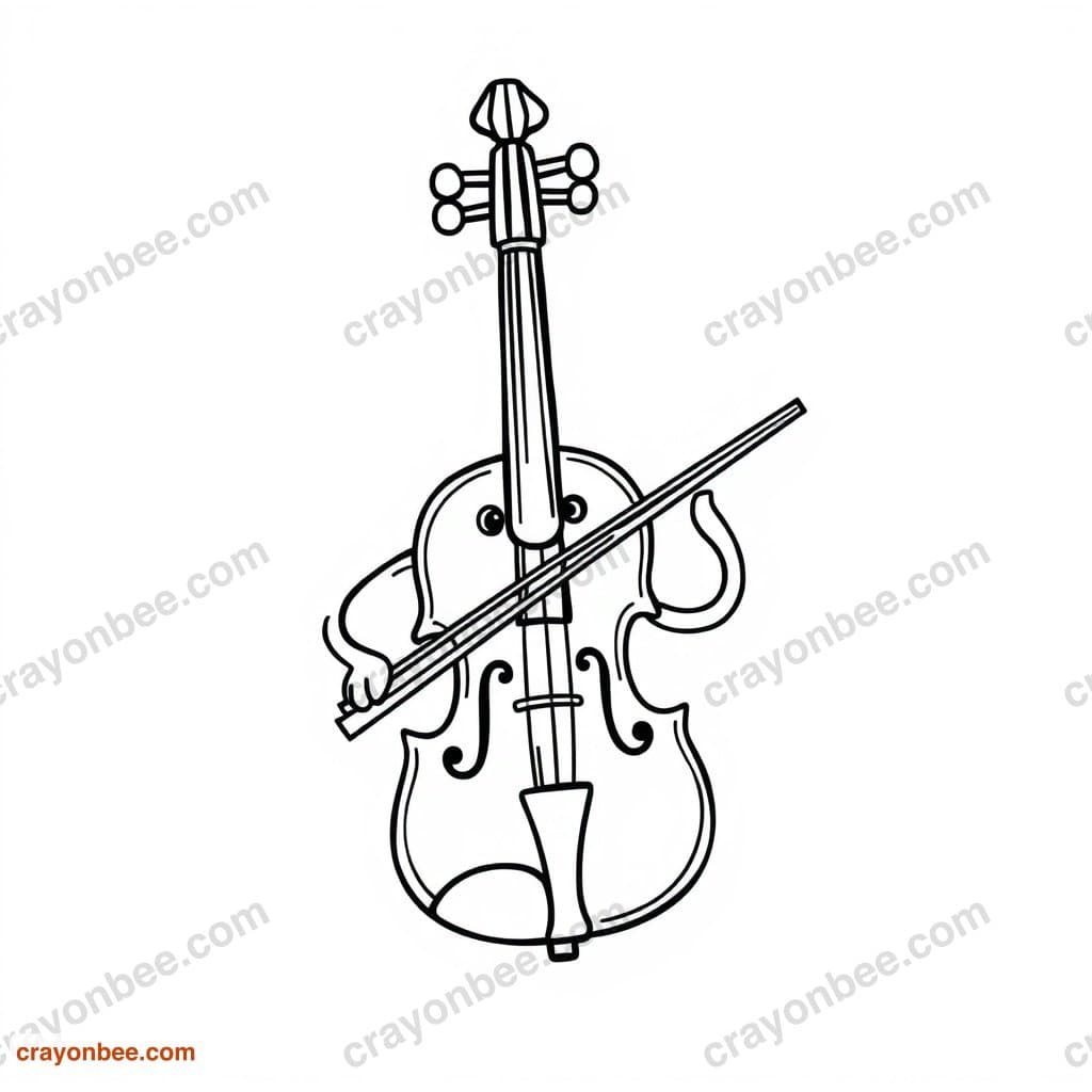 Violin Coloring Page — Free Printable PDF