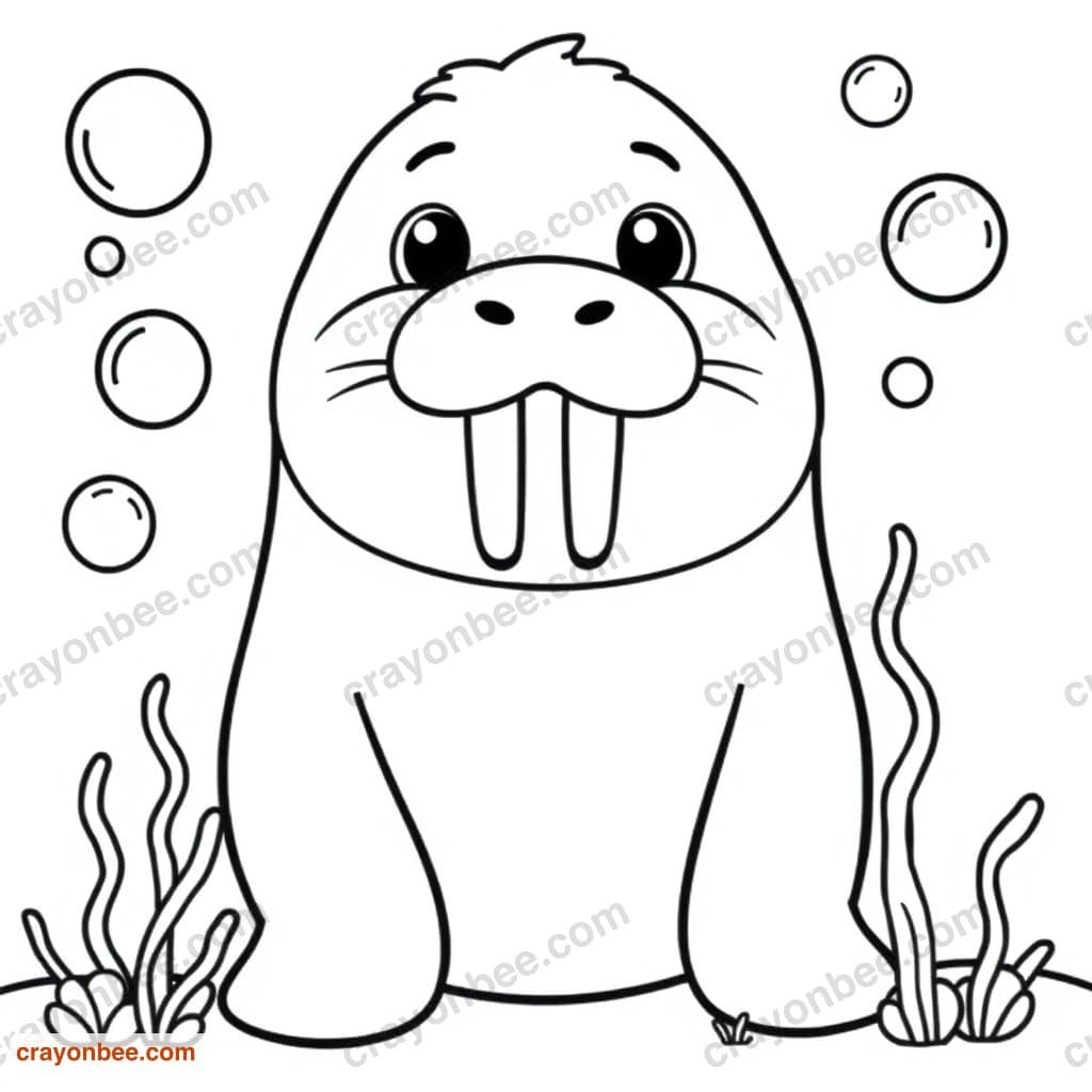Walrus Coloring Page — Free Printable PDF