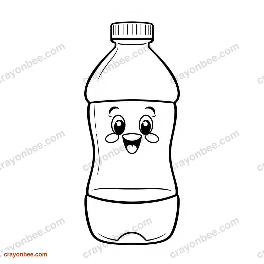 Water Bottle Coloring Page — Free Printable PDF