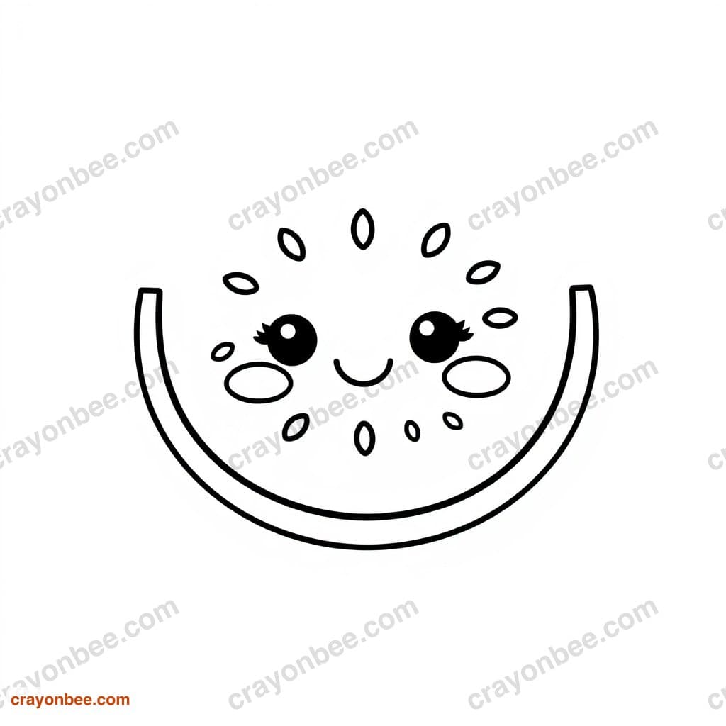 Watermelon Slice Coloring Page — Free Printable PDF