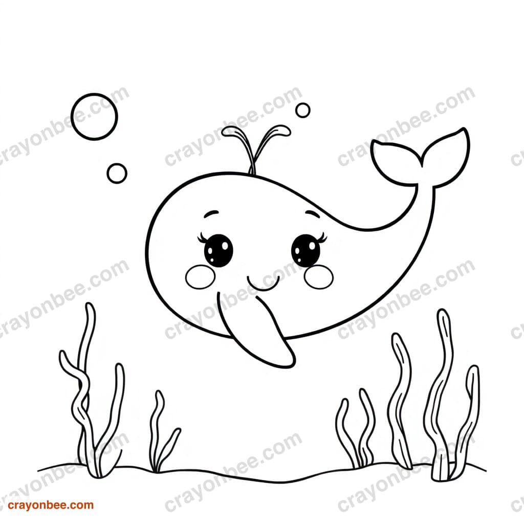 Whale Coloring Page — Free Printable PDF