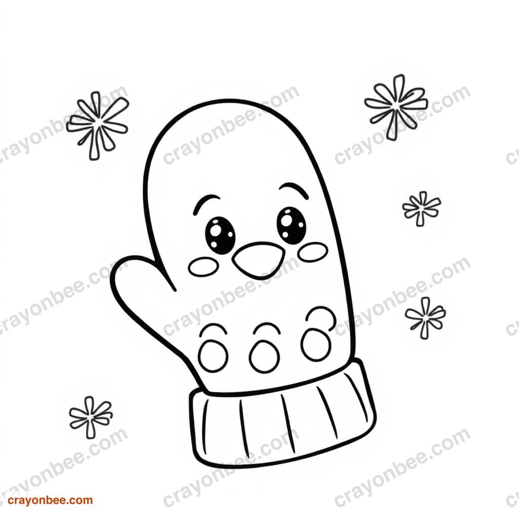 Winter Mitten Coloring Page — Free Printable PDF