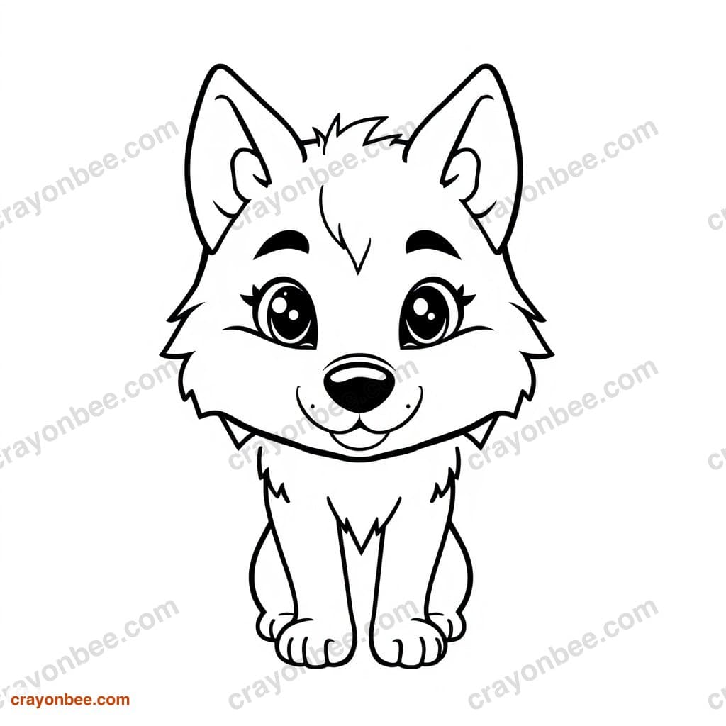 Wolf Coloring Page — Free Printable PDF