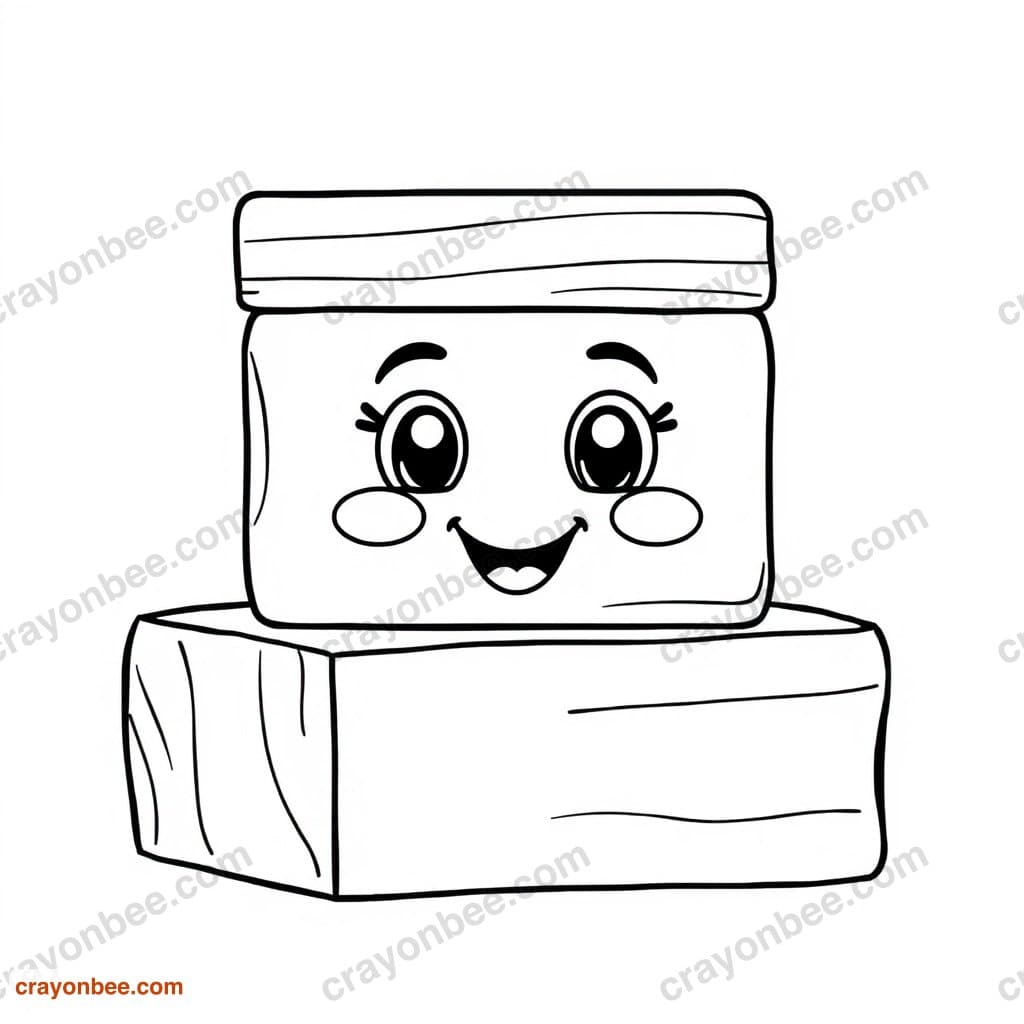 Wooden Blocks Coloring Page — Free Printable PDF