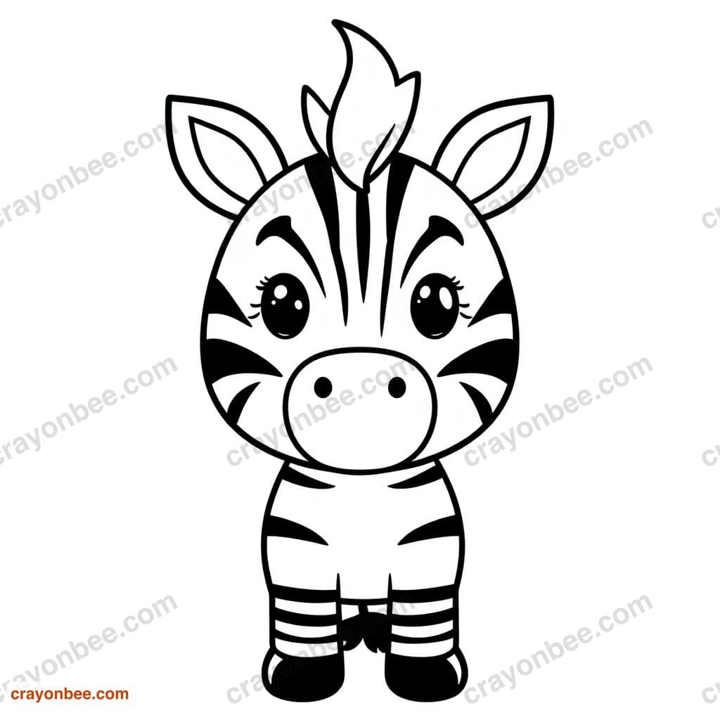Zebra Coloring Page — Free Printable PDF