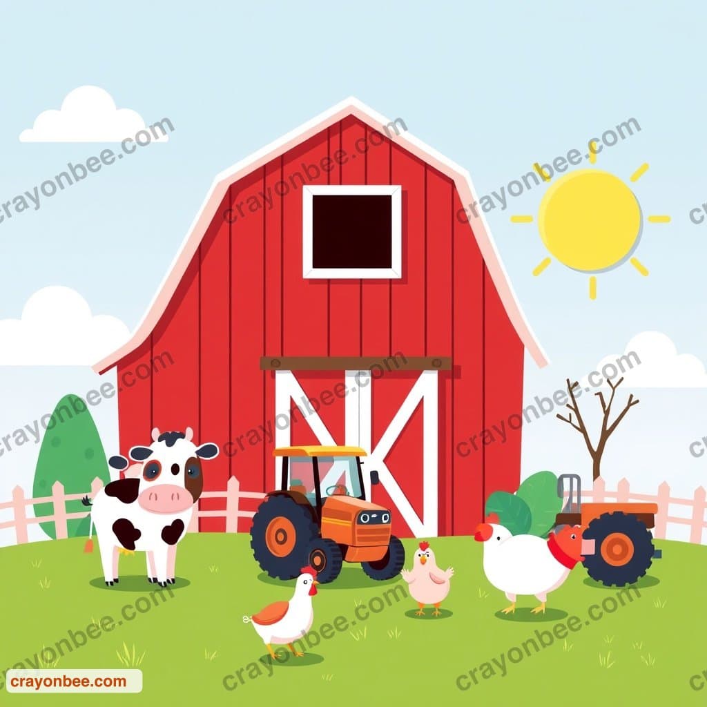 Spot the Differences — farm Scene (Free Printable)