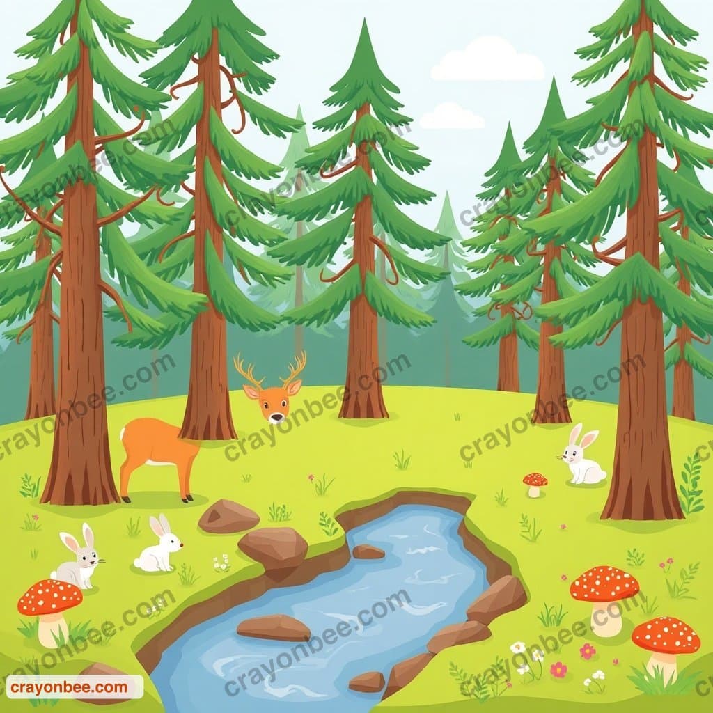 Spot the Differences — forest Scene (Free Printable)