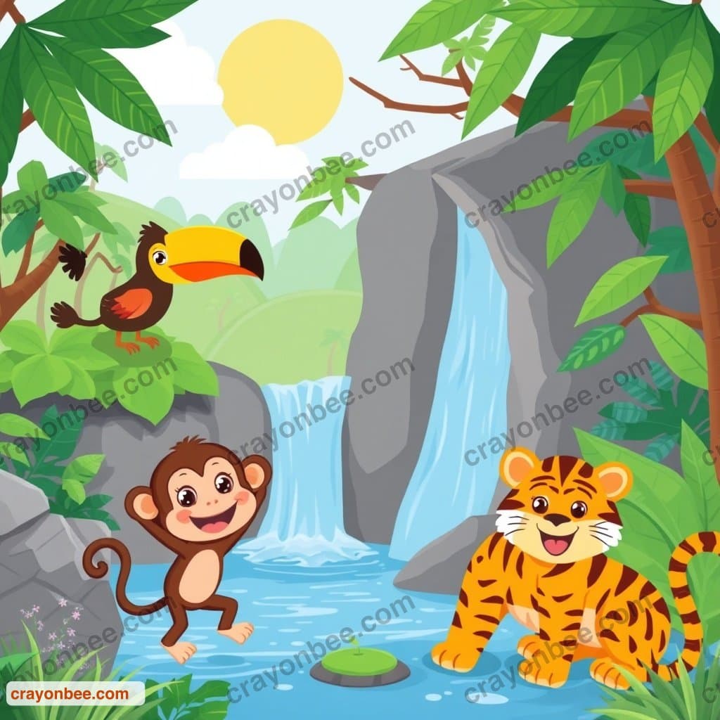 Spot the Differences — jungle Scene (Free Printable)