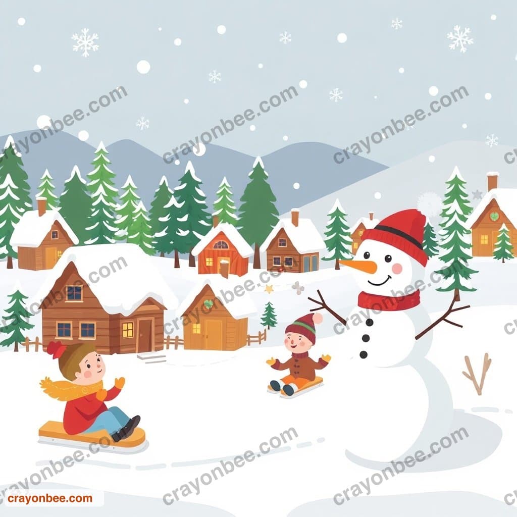 Spot the Differences — winter Scene (Free Printable)