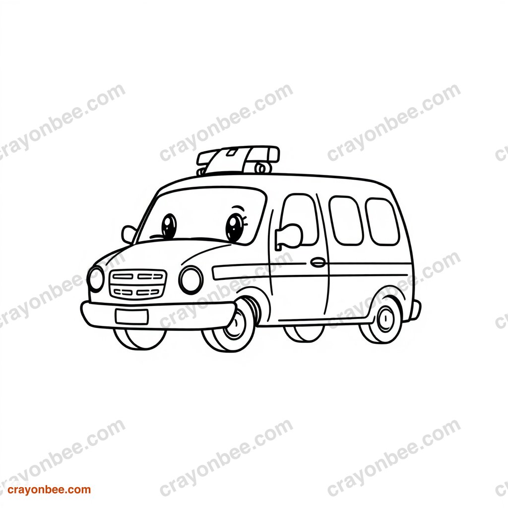 Ambulance Coloring Page — Free Printable PDF