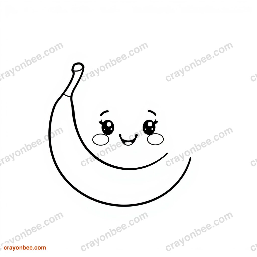 Banana Coloring Page — Free Printable PDF