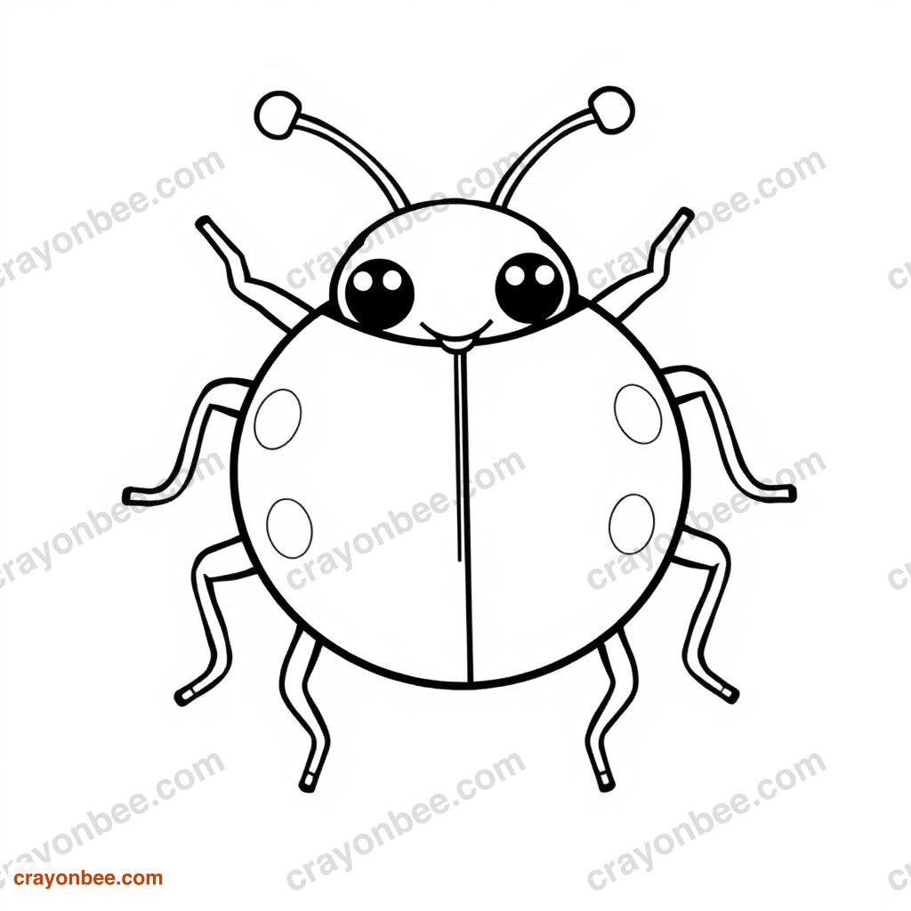 Beetle Round Coloring Page — Free Printable PDF